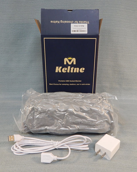 Keltne USB Heated 58" x 38" Blanket - Grey - Brand New!