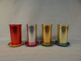 Set of 4 Aluminum Tumblers and Coasters