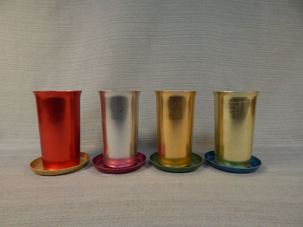 Set of 4 Aluminum Tumblers and Coasters