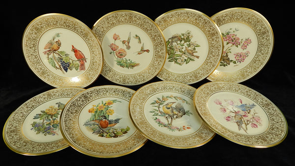 Set of 8 Lenox "Boehm Birds" Plates - Very Good Condition