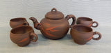 Chinese Brown Tea Pot with 4 Cups