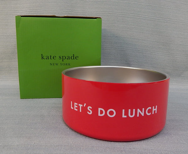 Kate Spade Let's Do Lunch 32 oz. Pet Bowl - Brand New!