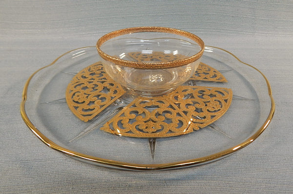 Georges Briard Gold Crudite and Dip Platter