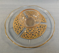 Georges Briard Gold Crudite and Dip Platter