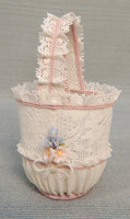 Lladró Caprichos White with Pink Lace Basket #1557