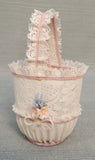 Lladró Caprichos White with Pink Lace Basket #1557