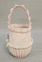 Lladró Caprichos White with Pink Lace Basket #1557