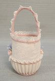 Lladró Caprichos White with Pink Lace Basket #1557