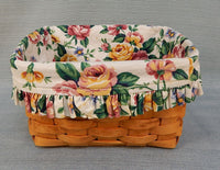 Longaberger 8" Slanted Basket with Cloth Liner