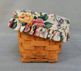 Longaberger 8" Slanted Basket with Cloth Liner