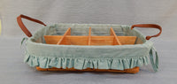 Longaberger 14" x 9" Tray Basket with Cloth Liner, Plastic Insert and Wood Dividers