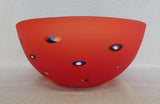 Frosted Red Millefiori Bowl by Garry Nash