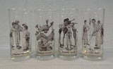 Norman Rockwell Sporting Boys Glasses - Set of 4