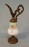 Victorian Handpainted Milk Glass Pitcher Ewer