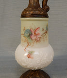 Victorian Handpainted Milk Glass Pitcher Ewer