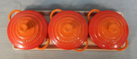 Set of 3 Le Creuset Mini Casserole Dishes with Tray