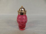 Cranberry Coin Spot Glass Condiment Set - 3 Pieces