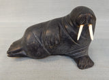 Black Soapstone Walrus Sculpture