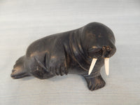 Black Soapstone Walrus Sculpture