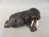 Black Soapstone Walrus Sculpture