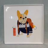 French Bulldog Square Plates - Set of 4