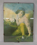 Antique Boy and Rabbit 1925 Lithograph, 16" x 12" - Henry Raeburn 1814 Reprint