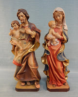 Mary and Joseph Carved Wooden Figurines