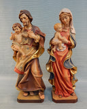 Mary and Joseph Carved Wooden Figurines