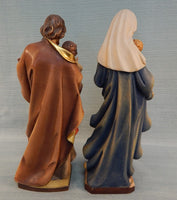 Mary and Joseph Carved Wooden Figurines