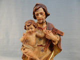 Mary and Joseph Carved Wooden Figurines