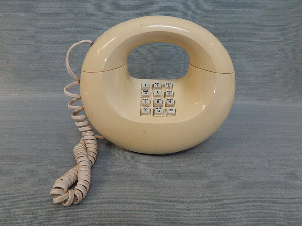 Vintage 1970s Western Electric Cream Sculptura Touch Dial Phone - Non-working