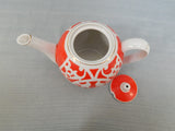 Russian Pesochnoe Red and White Teapot