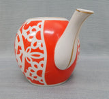 Russian Pesochnoe Red and White Teapot