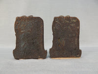 Vintage Woman at Fountain Cast Iron Bookends