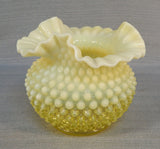 Fenton Vaseline Glass Hobnail Vase