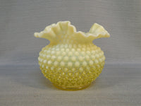 Fenton Vaseline Glass Hobnail Vase