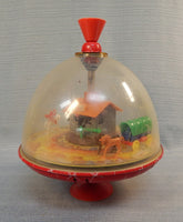 Ellegi Vintage Spinning Top with Turning Western Scene