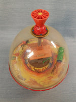 Ellegi Vintage Spinning Top with Turning Western Scene