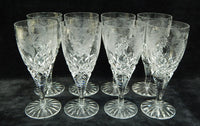 Etched Crystal Water Goblets - Set of 8