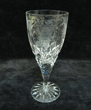 Etched Crystal Water Goblets - Set of 8