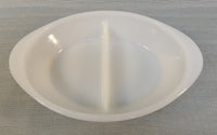 Glasbake Milk Glass Divided Dish