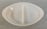 Glasbake Milk Glass Divided Dish