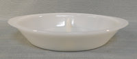 Glasbake Milk Glass Divided Dish