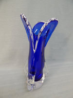 Cobalt Blue Case Glass Vase