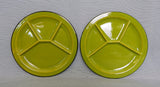 Vintage Green Divided Plates - Set of 2