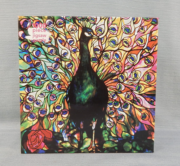 1000 Piece Displaying Peacock by Tiffany Puzzle- Certified Complete!