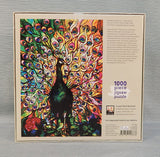 1000 Piece Displaying Peacock by Tiffany Puzzle- Certified Complete!