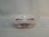 Footed Red and Clear Cut Glass Bowl