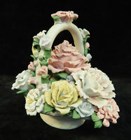 Elaborate Ceramic Basket of Roses