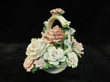 Elaborate Ceramic Basket of Roses